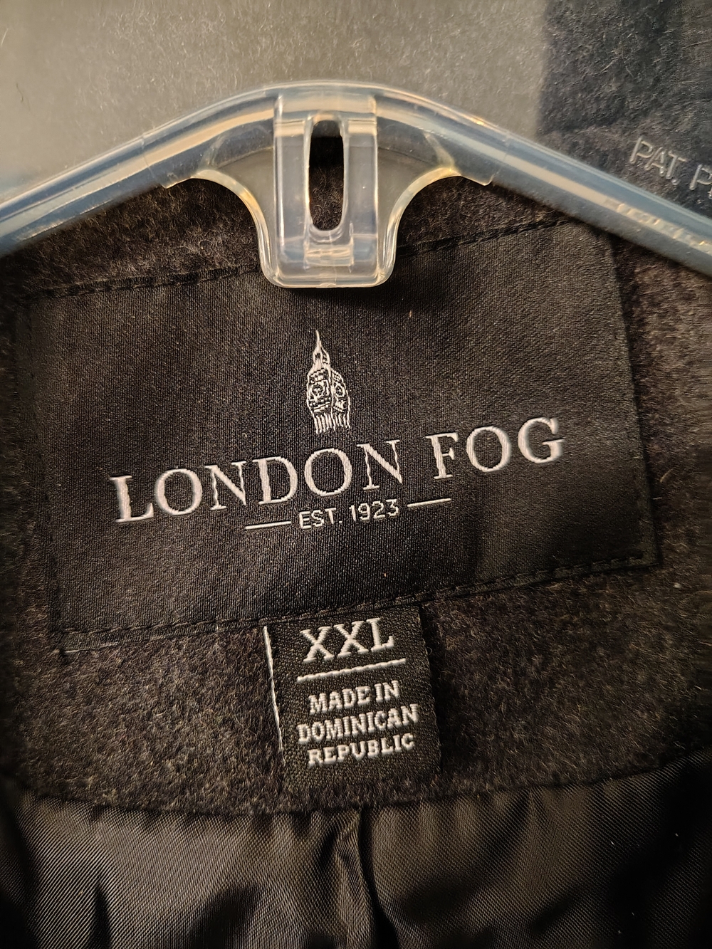 London Fog Charcoal Coat with Red & Gray Plaid Scarf - Picture 3 of 3